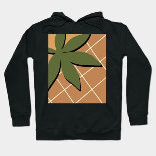 Minimal Modern  Abstract Shapes  Leaves Warm Tones  Design Hoodie